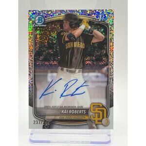 2025 Bowman Chrome Kai Roberts 1st Speckle Refractor Auto 237/299 SP Padres